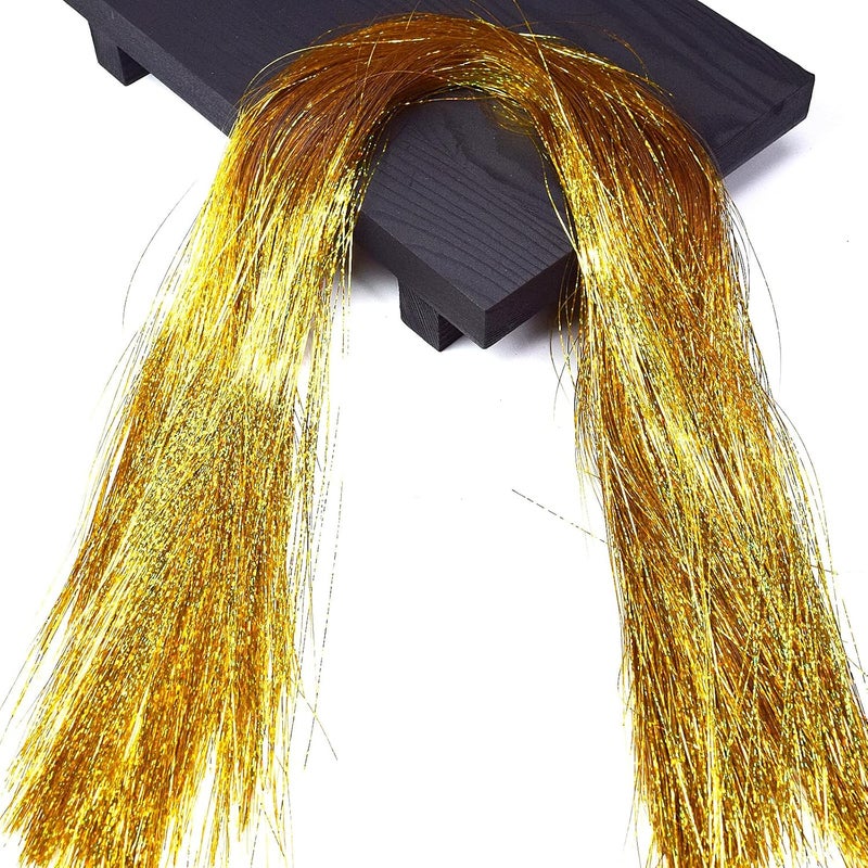 chaekoy 2000 Strands Christmas Tinsel Icicles, 19.7" Shiny Mylar Foil Icicle for Xmas Tree, Holiday, Birthday, Wedding, Party Hanging Decoration, Gold - Image 1
